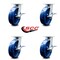 Service Caster 8 Inch Kingpinless Solid Poly Wheel Swivel Caster Set with Brakes SCC-KP30S820-SPUR-SLB-4 - alternate 5